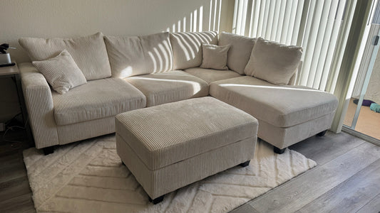 Couch sectional corduroy
